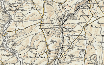 Old map of East Panson in 1900