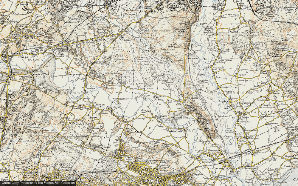 Old Map of East Parley, 1897-1909 in 1897-1909