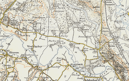 Old map of East Parley in 1897-1909