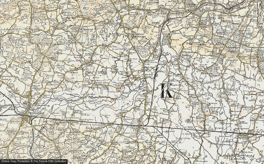 Old Map of East Peckham, 1897-1898 in 1897-1898