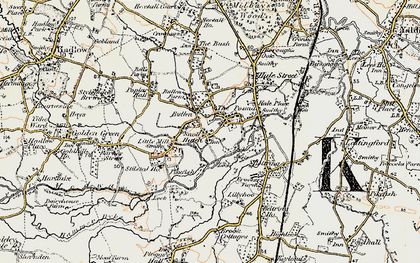 Old map of East Peckham in 1897-1898