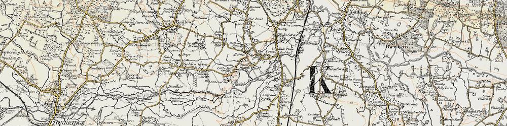 Old map of East Peckham in 1897-1898
