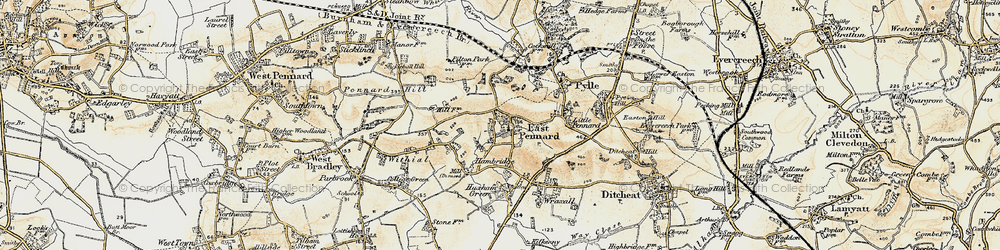 Old map of East Pennard in 1899