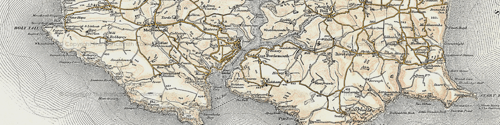 Old map of West Prawle in 1899
