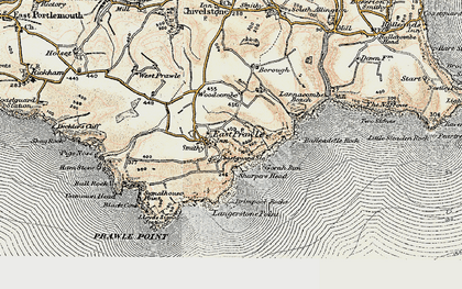 Old map of Lannacombe Bay in 1899