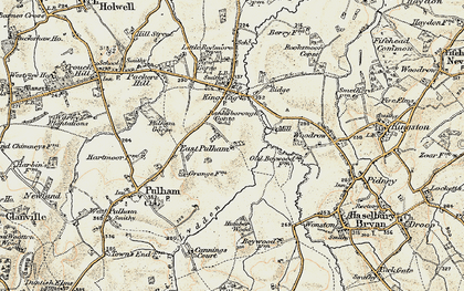 Old map of East Pulham in 1897-1909