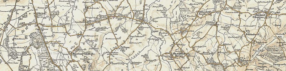 Old map of East Pulham in 1897-1909
