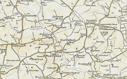 Old map of East Putford in 1900