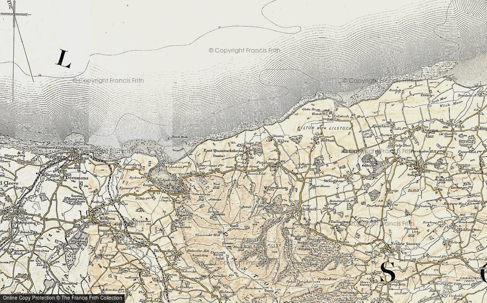 Old Map of East Quantoxhead, 1898-1900 in 1898-1900