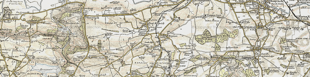 Old map of East Rigton in 1903-1904