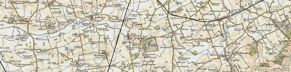 Old map of Hutton Fields Fm in 1903-1904