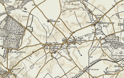 Old map of East Rudham in 1901-1902