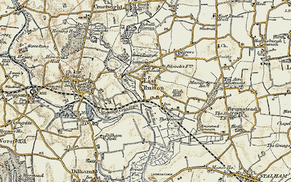Old map of East Ruston in 1901-1902