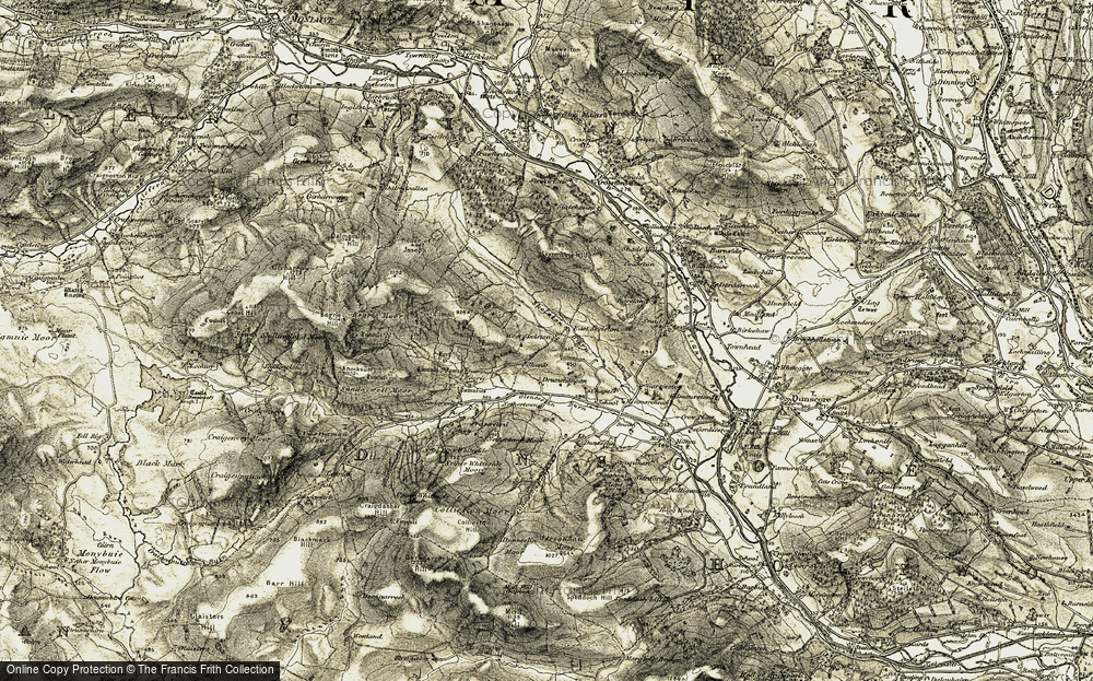Old Map of Historic Map covering Bogrie in 1904-1905