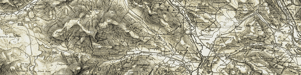 Old map of Bogrie Moor in 1904-1905