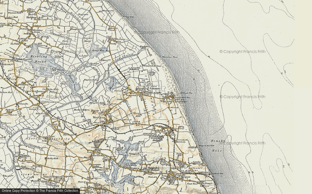 Old Map of Historic Map covering Winterton Ness in 1901-1902