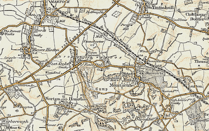 Old map of East Stoke in 1898-1900
