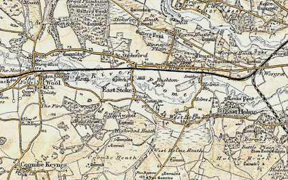 Old map of East Stoke in 1899-1909