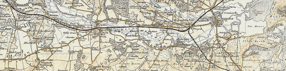 Old map of East Stoke in 1899-1909