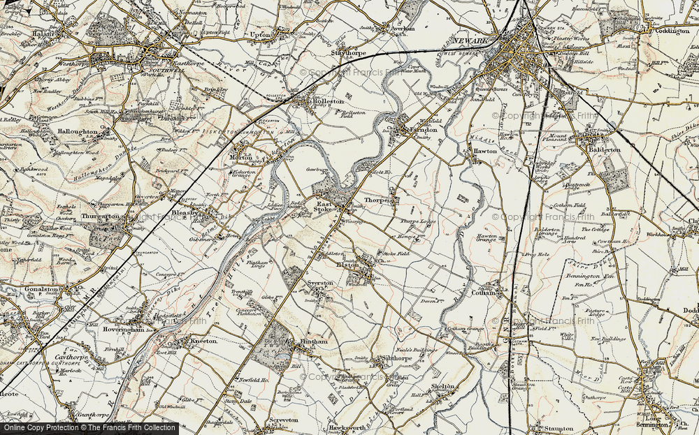 Old Map of East Stoke, 1902-1903 in 1902-1903