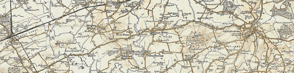 Old map of East Stour in 1897-1909