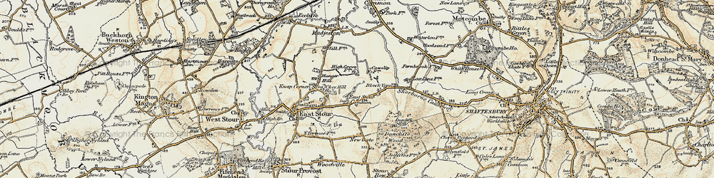 Old map of East Stour Common in 1897-1909