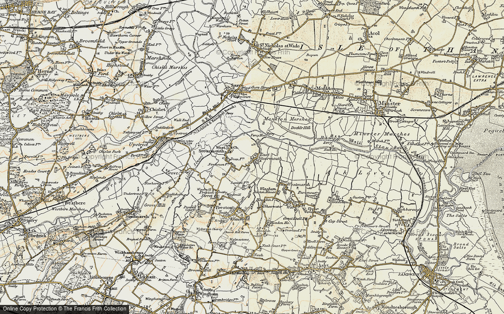Old Map of East Stourmouth, 1898-1899 in 1898-1899