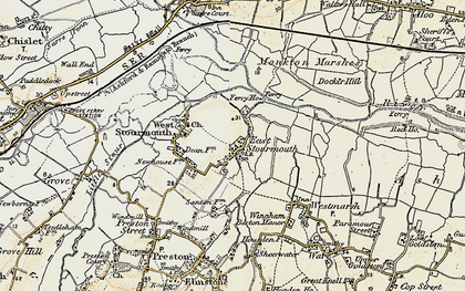 Old map of East Stourmouth in 1898-1899
