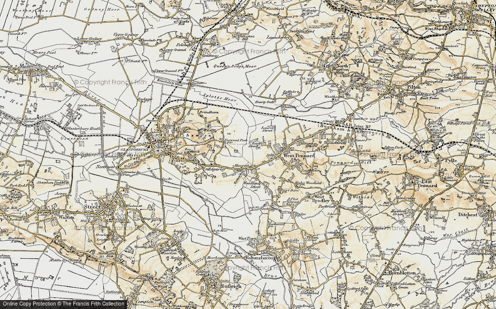 Old Map of Historic Map covering Ponter's Ball in 1899