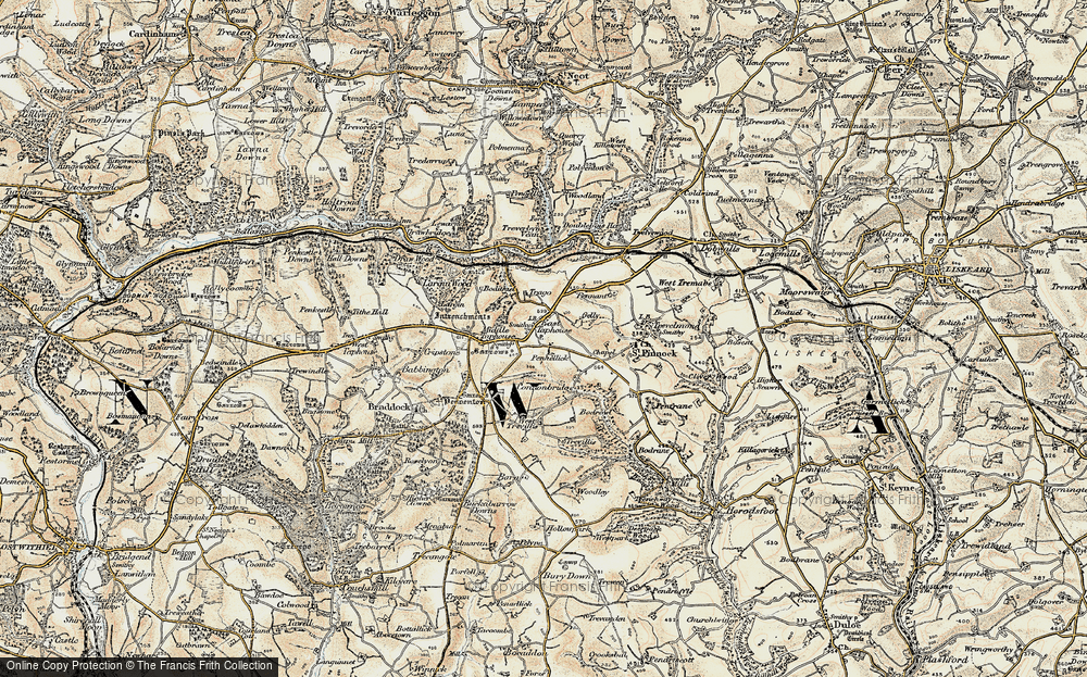 Old Map of East Taphouse, 1900 in 1900