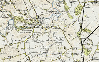 Old map of East Thirston in 1901-1903