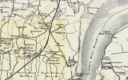 Old map of East Tilbury in 1897-1898