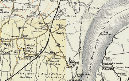 Old map of Coalhouse Fort in 1897-1898