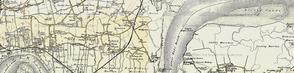 Old map of Coalhouse Fort in 1897-1898