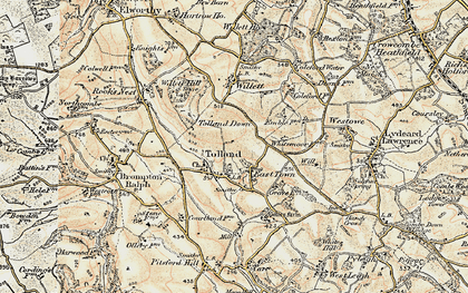Old map of Tolland Down in 1898-1900