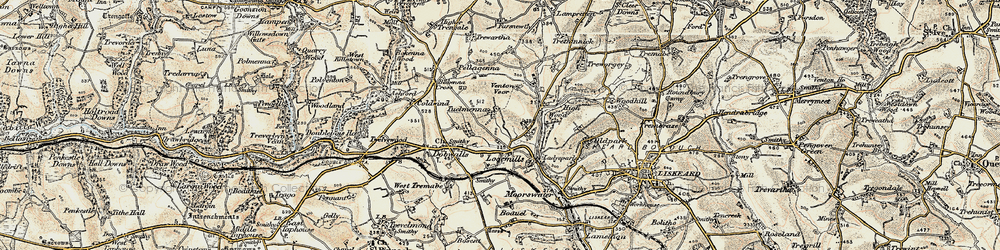 Old map of East Tuelmenna in 1900