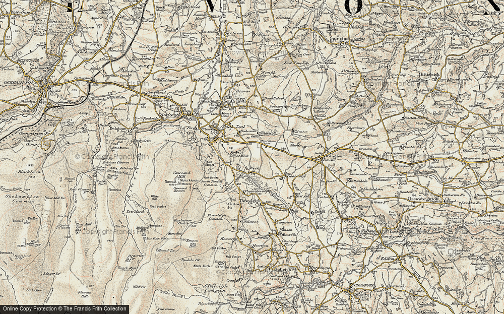 Old Map of Historic Map covering Addiscott in 1899-1900
