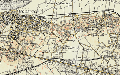 Old map of East Wickham in 1897-1902