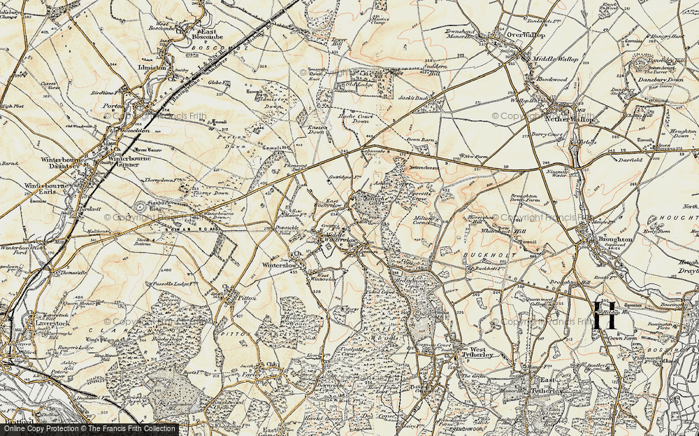 Old Map of Historic Map covering Ashley's Copse in 1897-1898