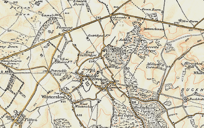 Old map of East Winterslow in 1897-1898