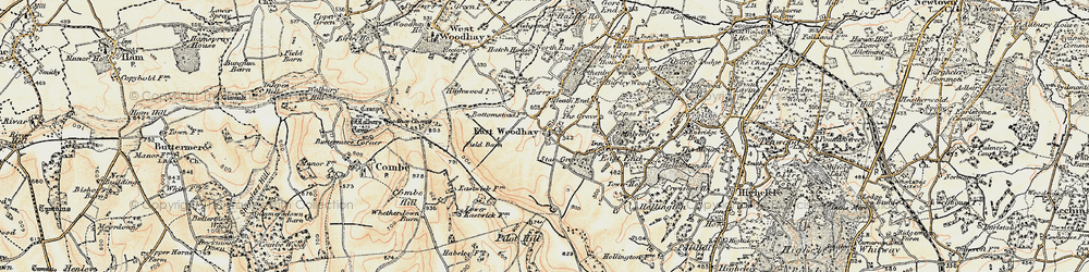 Old map of East Woodhay in 1897-1900