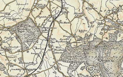 Old map of East Woodlands in 1897-1899