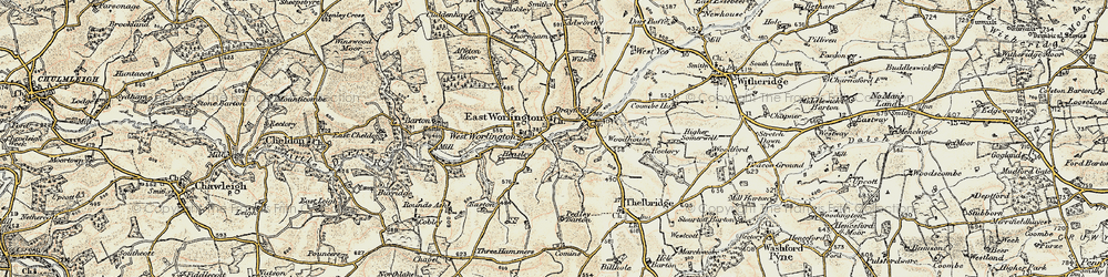 Old map of Adworthy in 1899-1900