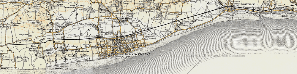 Old map of East Worthing in 1898