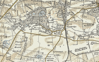 Old map of Wretham 'A' Camp in 1901