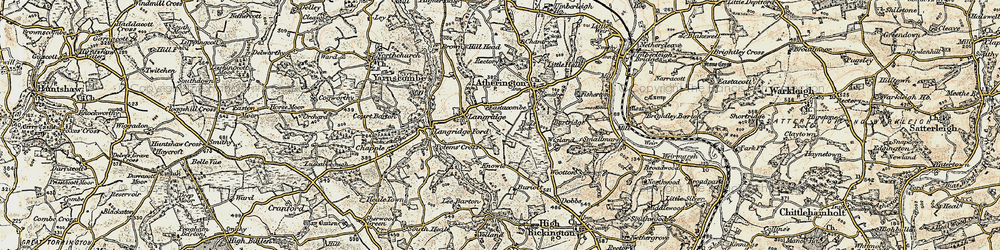Old map of Burriott Barton in 1899-1900