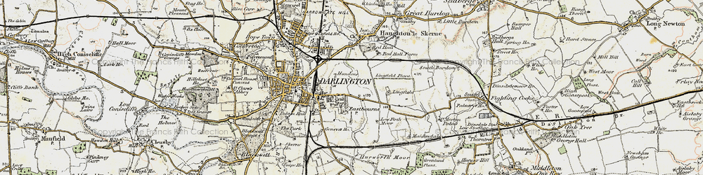 Old map of Eastbourne in 1903-1904