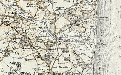 Old map of Eastbridge in 1901