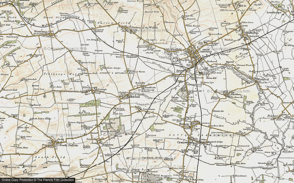 Old Map of Historic Map covering Sunderlandwick Village in 1903-1904