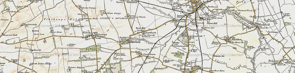 Old map of Sunderlandwick Village in 1903-1904